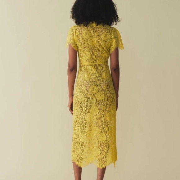 ⚡️⚡️⚡️SOLD⚡️⚡️⚡️⚡️⚡️NWT Doen Sohana yellow lace midi dress Size M - Picture 4 of 14
